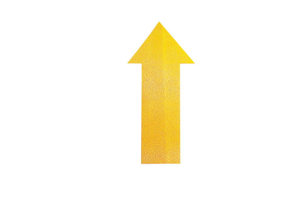 Durable Symbole de marquage au sol permanent - Adhsif antidrapant - Flche - 20 x 10 cm - Jaune - Lot de 10