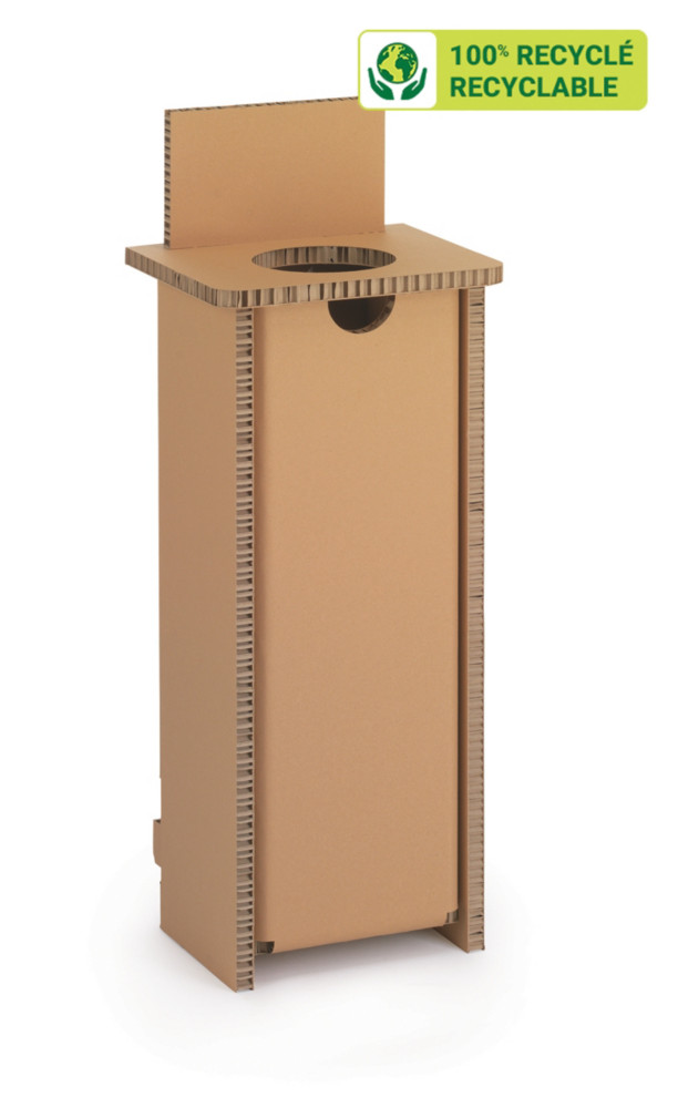 KRAFTDESIGN Corbeille de tri H.100 cm  1 compartiment en carton alvolaire - Kraft naturel