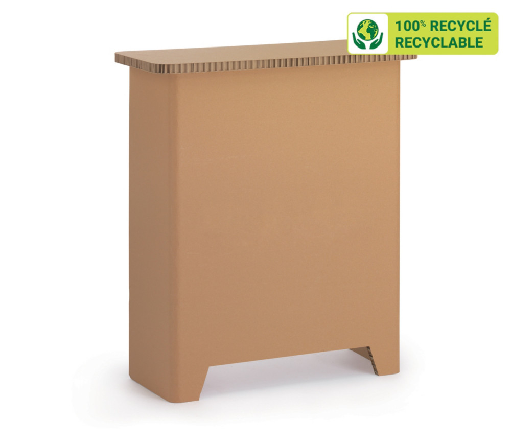 KRAFTDESIGN Comptoir d'accueil L 80 x P 37 x H 92,5 cm en carton alvolaire - Kraft naturel