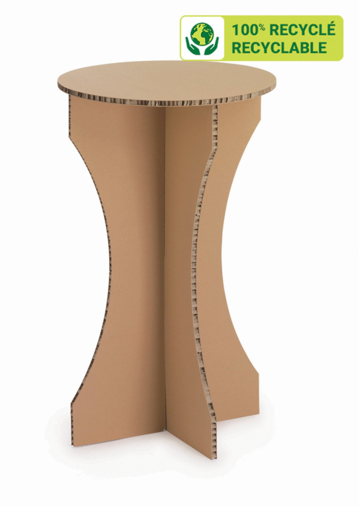 KRAFTDESIGN Mange-debout diam. 60 cm en carton alvolaire - Kraft naturel