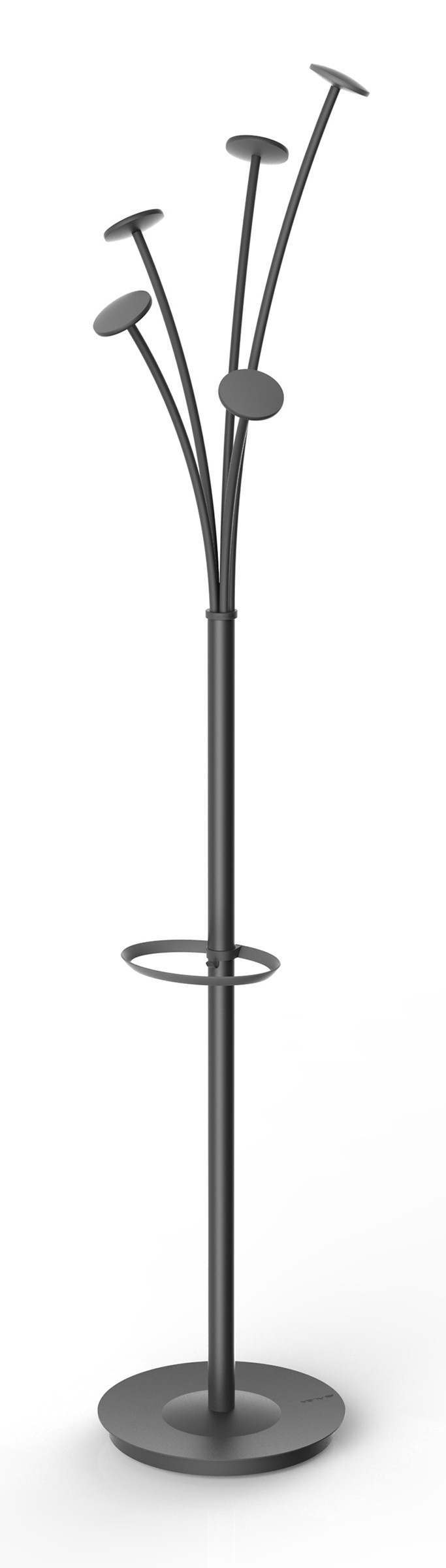 Alba Porte manteau, Noir, Base &Oslash; 35 cm H 188 cm Tube : &Oslash; 38 mm