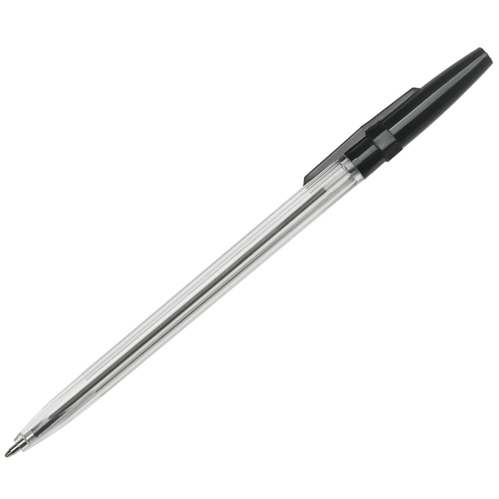 Stylo bille   capuchon pointe moyenne 0,7 mm - Noir