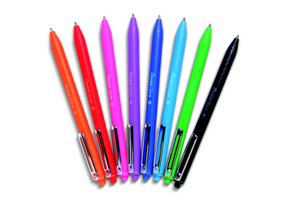Pentel Izee Stylo bille rtractable Pointe large 1 mm - 8 couleurs assorties