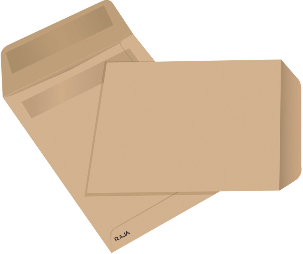 RAJA Pochette kraft brun Ars 176 x 250 mm 90g sans fentre - autocollante - Lot de 500
