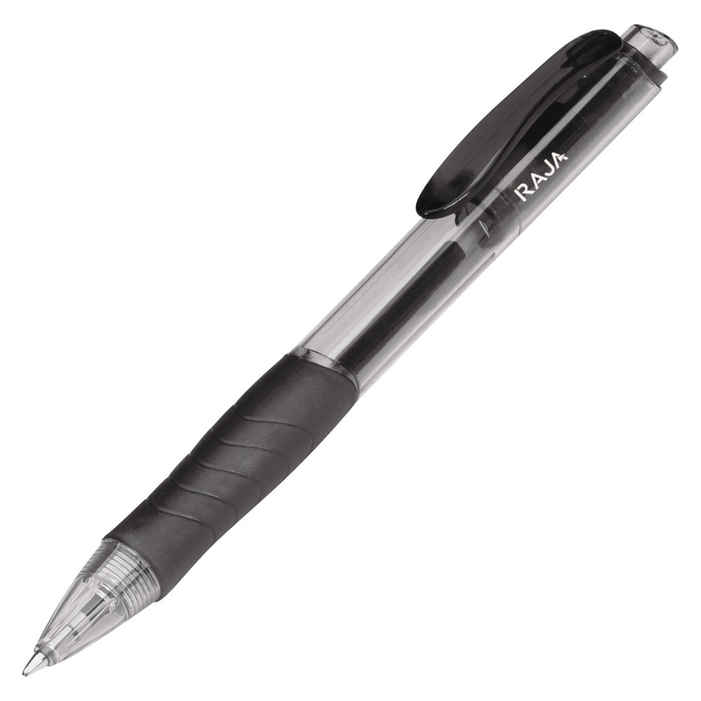 RAJA Grip RT - Stylo bille rtractable avec grip - Pointe moyenne 0,7 mm - Noir