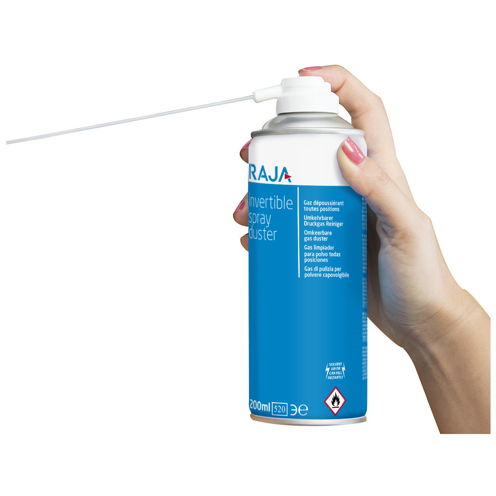 RAJA Gaz dpoussirant inflammable - Arosol toutes positions Eco - Spray 200 ml