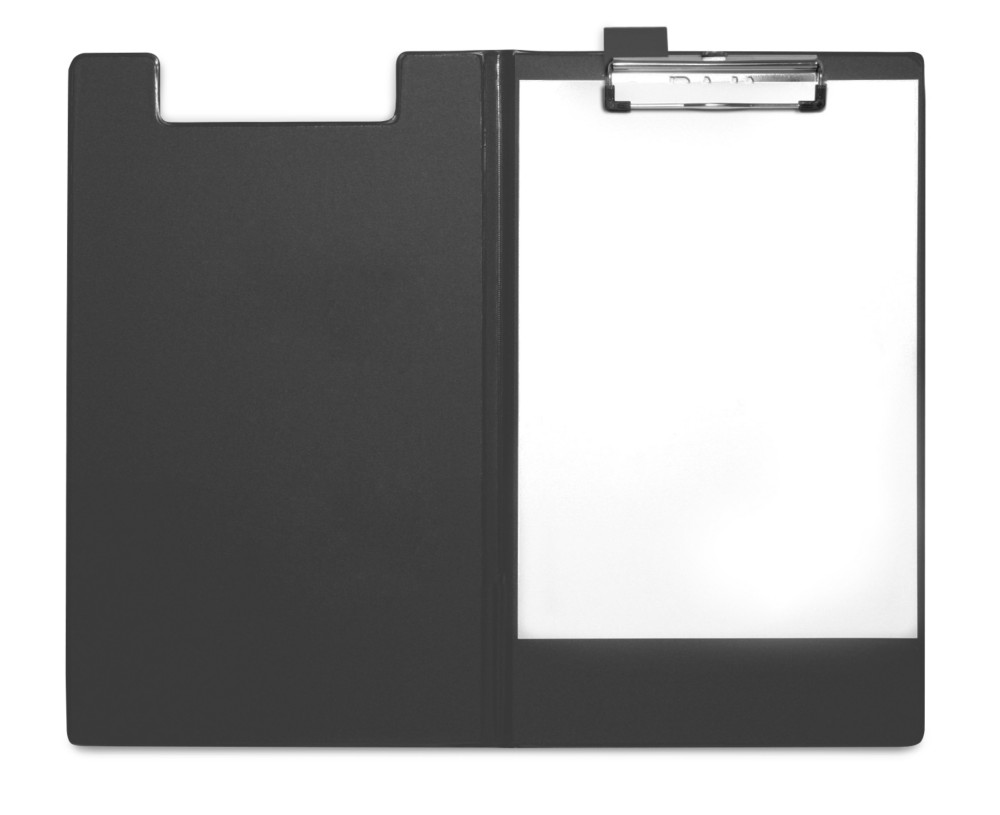 RAJA Porte-bloc avec rabat en polypropylne pour bloc jusqu'au format 21 x 32 cm - Noir