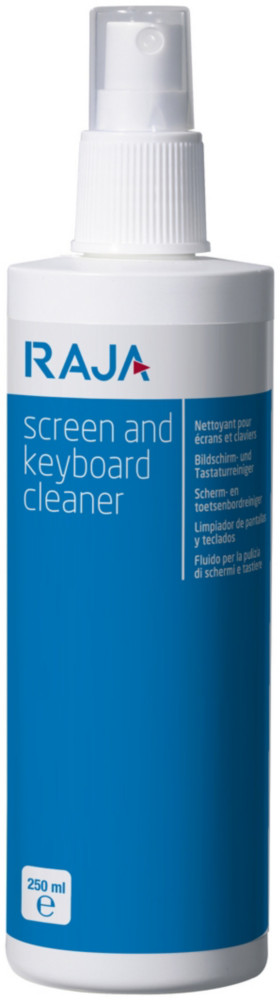 RAJA Nettoyant pour crans et claviers - Spray de 250 ml
