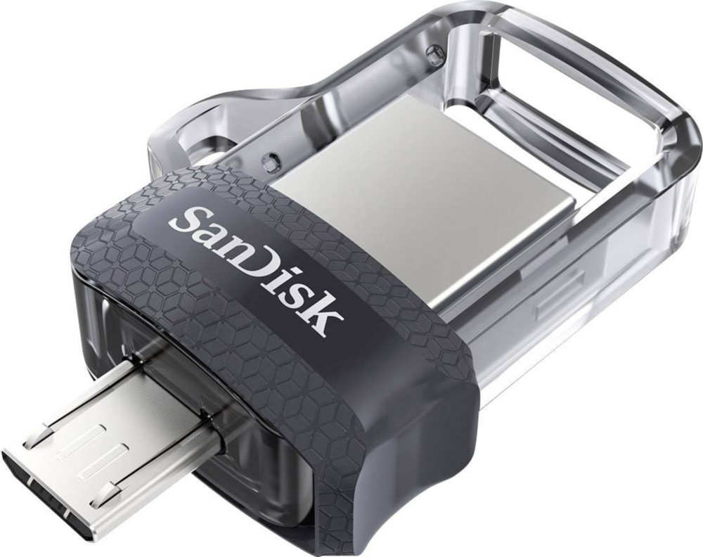 SanDisk Cl USB 3.0 Ultra Dual avec double connectique Micro USB - 64 Go - Argent/Noir