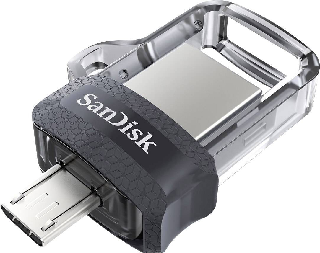 SanDisk Clé USB 3.0 Ultra Dual avec double connectique Micro USB - 32 Go - Argent/Noir