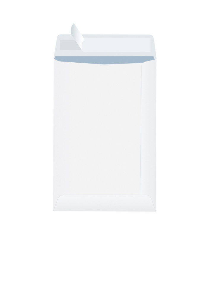 RAJA Pochette blanche C5 162 x 229 mm 90g sans fentre - autocollante bande protectrice - Lot de 500