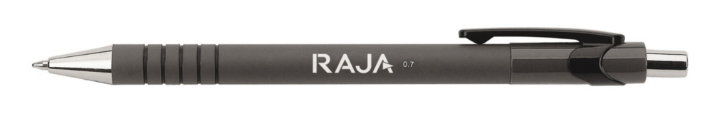 RAJA Confort RT - Stylo bille rtractable pointe moyenne 0,7 mm - Noir
