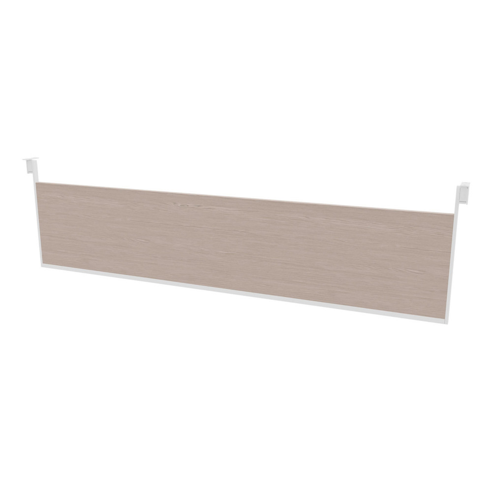 Voile de fond pour bureau Arold  L. 200 cm - Orme gris support blanc