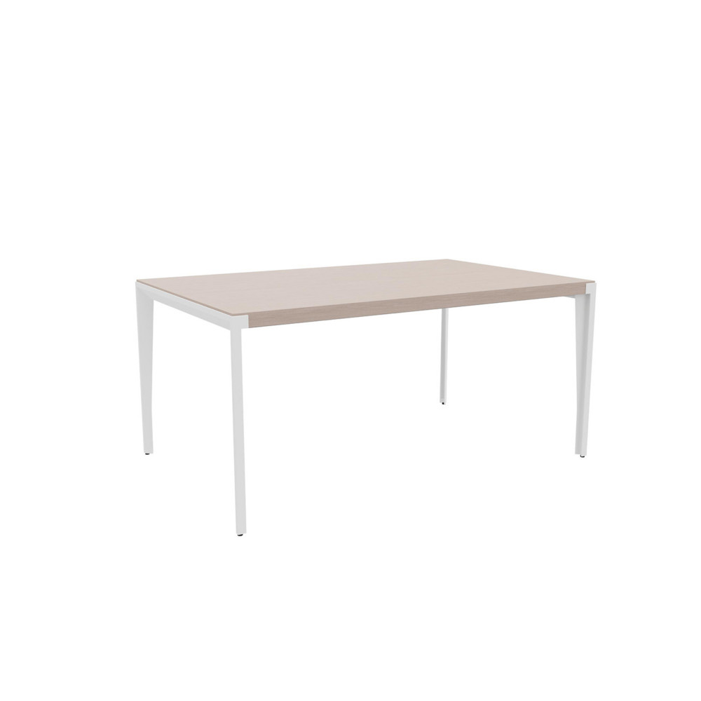 Bureau de direction Arold L.160 x P.100 cm - Placage bois orme gris - Pitement mtal blanc