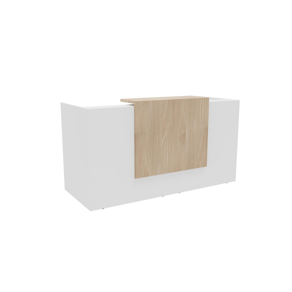 Banque d'accueil Arold L. 206 x 88 cm - Module droit - Corps Blanc/Top Orme