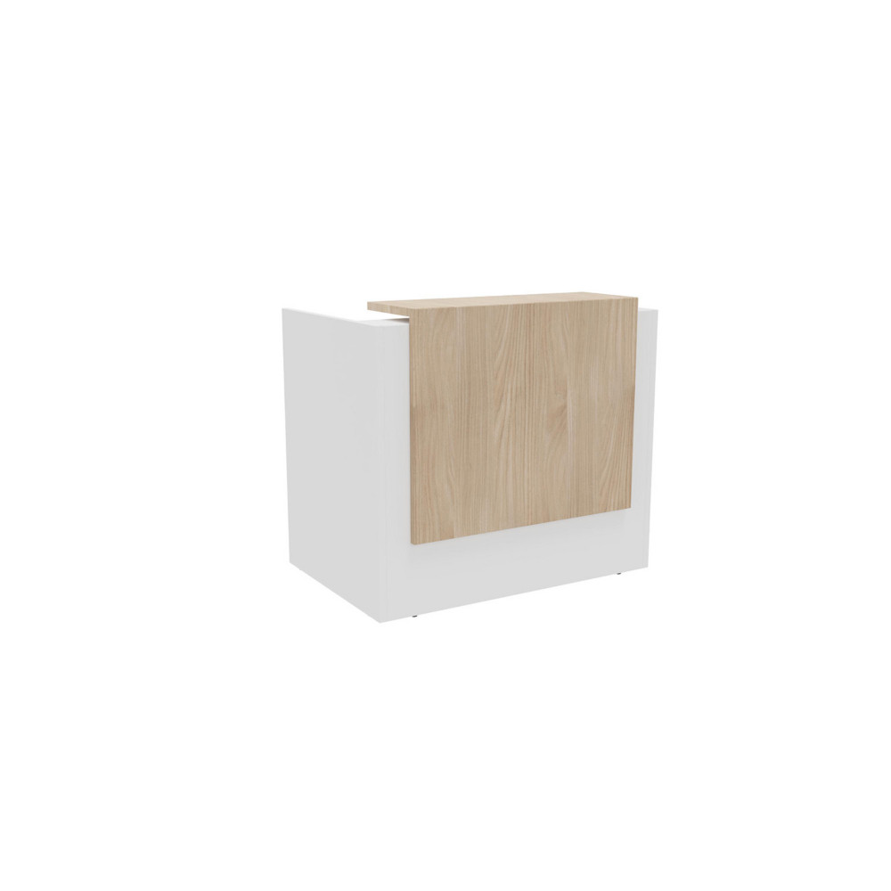 Banque d'accueil Arold L. 126 x 88 cm - Module droit compact - Corps Blanc/Top Orme