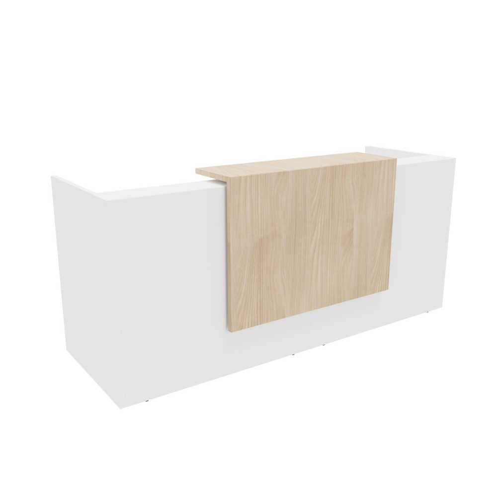 Banque d'accueil Arold L. 246 x 88 cm - Module droit - Corps Blanc/Top Orme