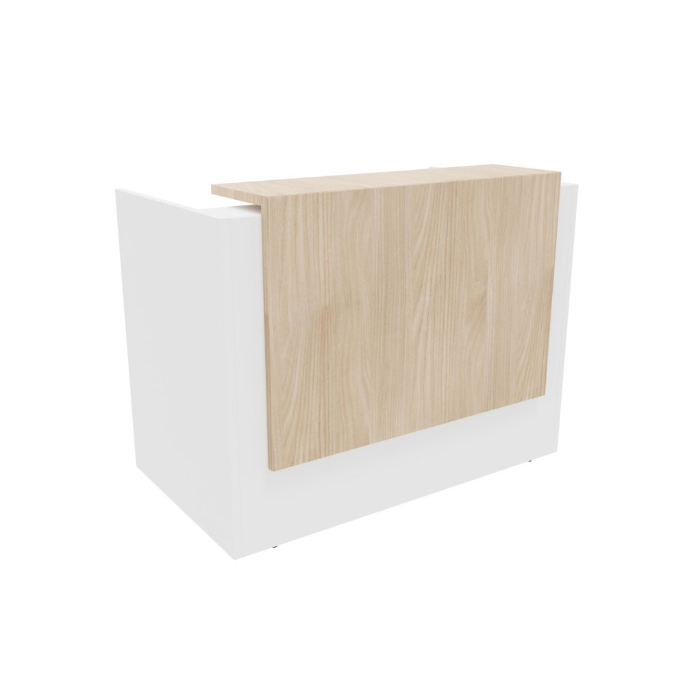 Banque d'accueil Arold L. 146 x 88 cm - Module droit compact - Corps Blanc/Top Orme