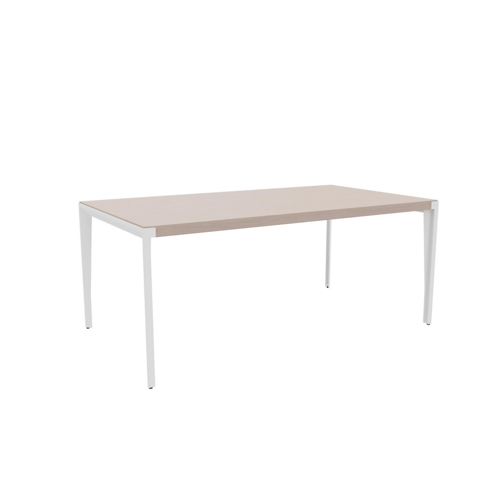 Bureau de direction Arold L.180 x P.100 cm - Placage bois orme gris - Pitement mtal blanc