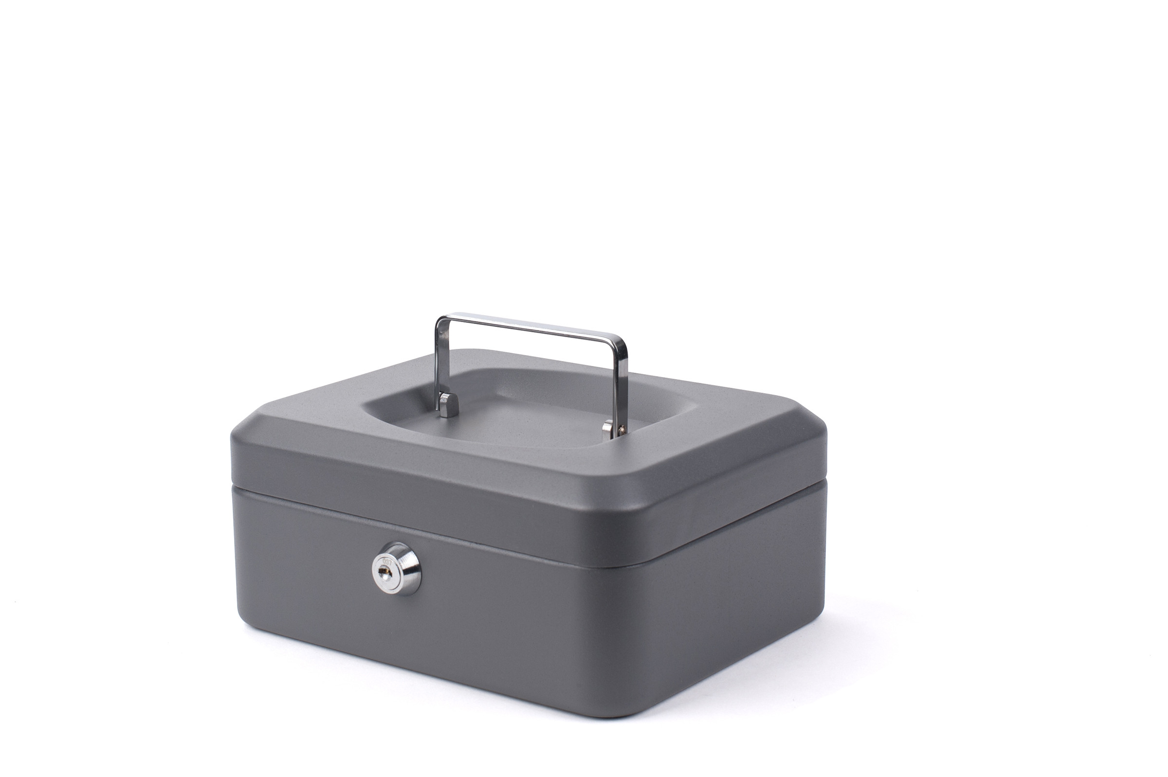 MONDOFFICE Caissette à monnaie petit modèle L.15 x H.8 x P.12 cm - Gris