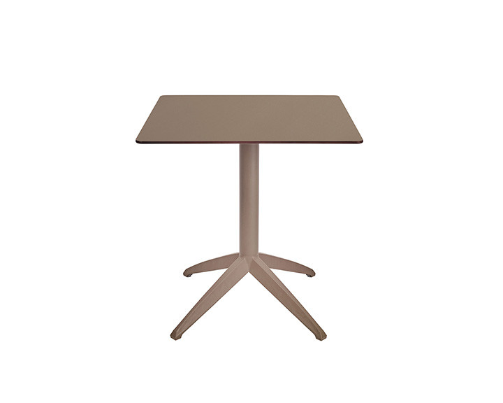 Table pliante Quatro  plateau basculant carre 70 x 70 cm en polypropylne usage extrieur - Taupe