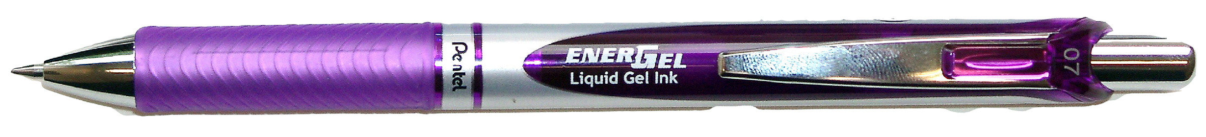 Pentel Stylo roller rétractable EnerGel BL77 pointe moyenne 0 7 mm avec zone de préhension corps chromé et encre