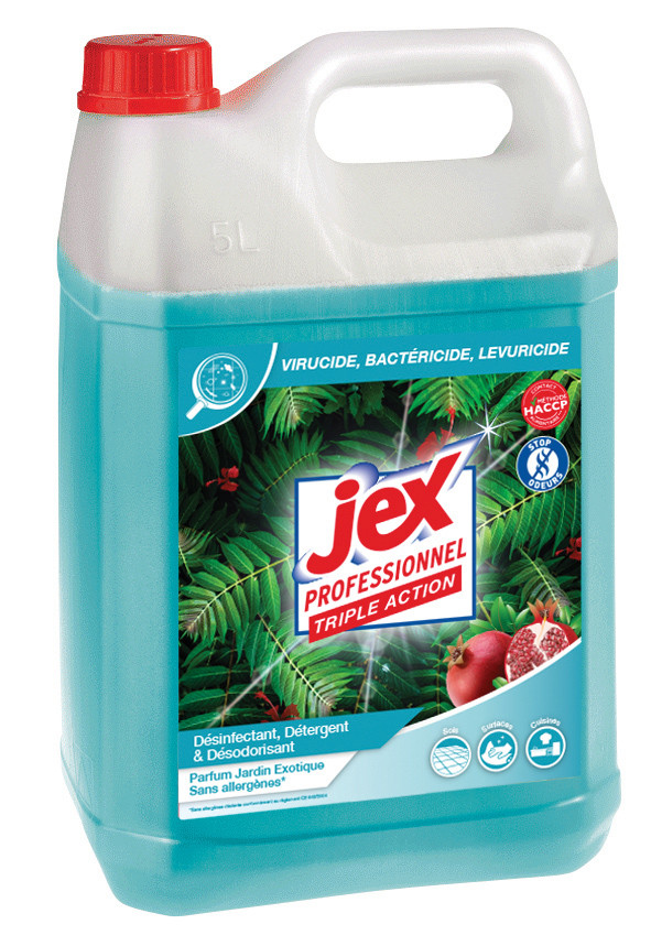 Jex Professionnel Triple action Nettoyant multi-usages dsinfectant - Jardin Exotique - Bidon 5L