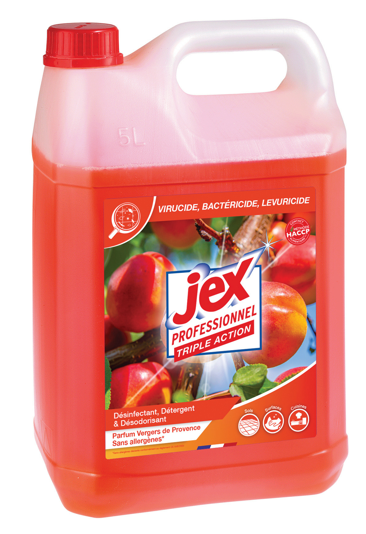Jex Professionnel Triple action Nettoyant multi-usages désinfectant - Vergers de Provence - Bidon 5L