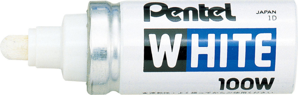 Pentel 100W - Marqueur peinture pointe ogive large 6,6 mm - Blanc