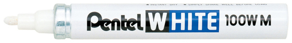 Pentel 100WM - Marqueur peinture pointe ogive moyenne 4 mm - Blanc