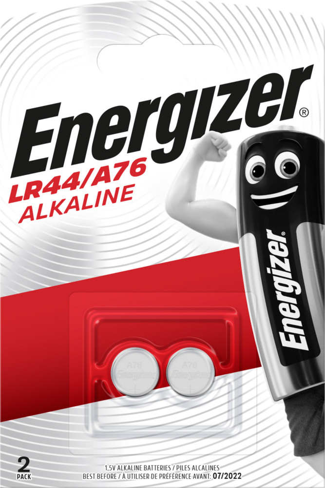 Energizer Pile bouton LR44 /A76 - Lot de 2