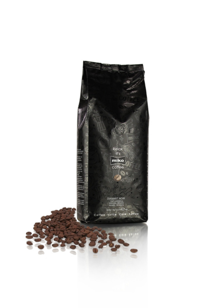 Miko Diamant Noir - Caf en grains 100% Arabica - paquet 1kg