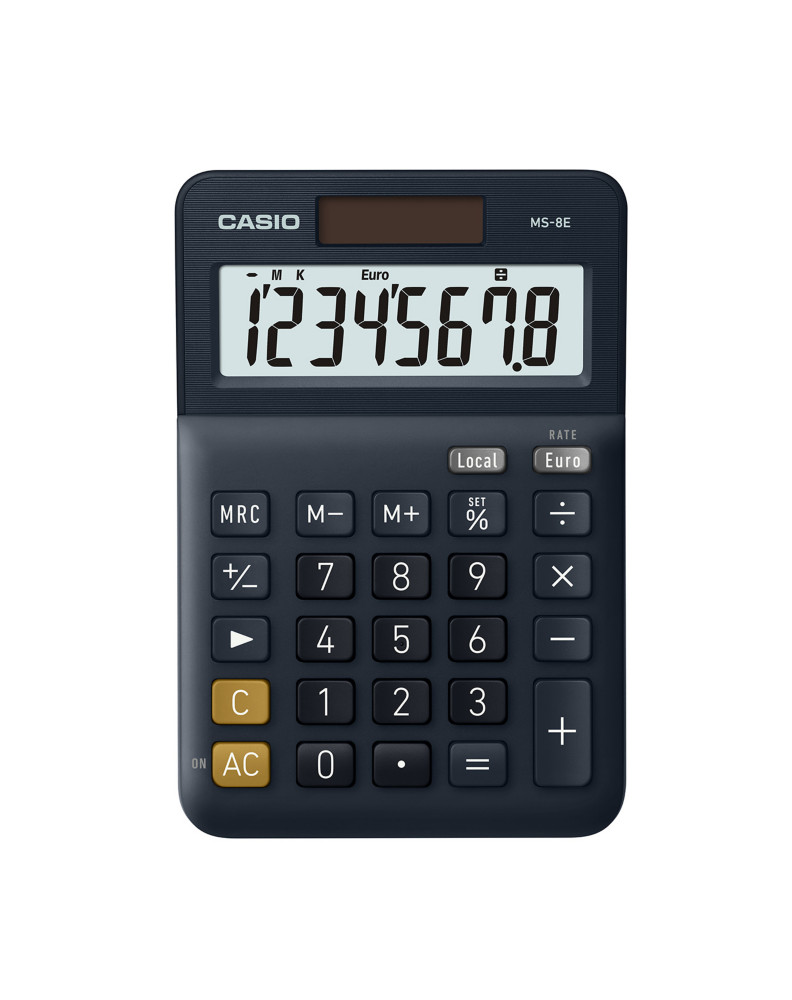 Casio Calculatrice de bureau MS-8E solaire - 8 chiffres