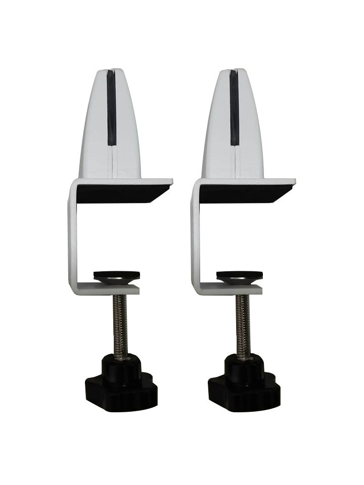 Alba Pinces de fixation  visser pour panneau, cloison ou vitre de sparation  Blanc - Lot de 2