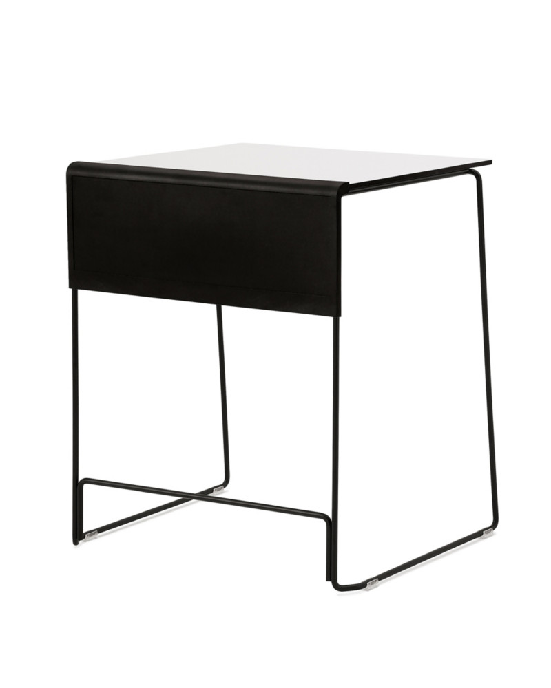 Table de formation empilable Junior 66,5 x 52,5 cm - Blanc / Pieds noirs