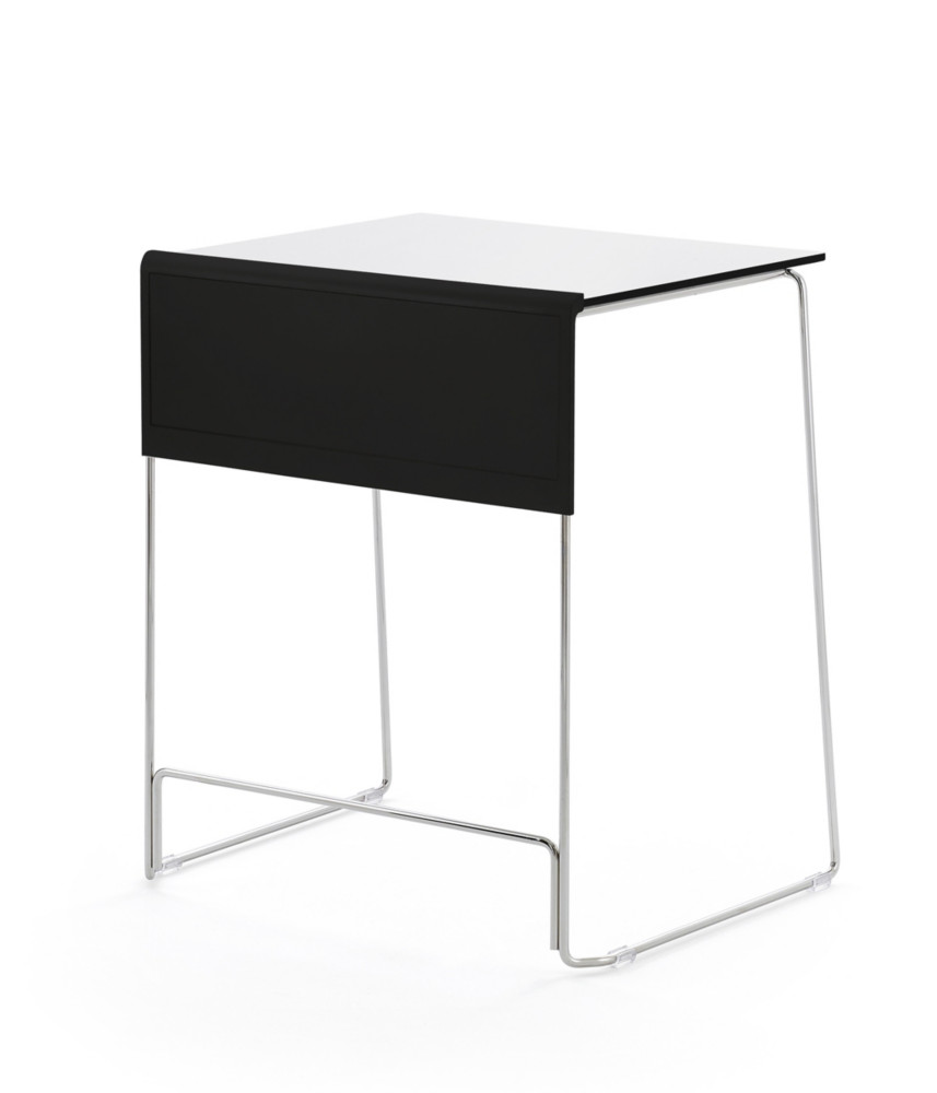 Table de formation empilable Junior 66,5 x 52,5 cm - Blanc / Pieds chroms
