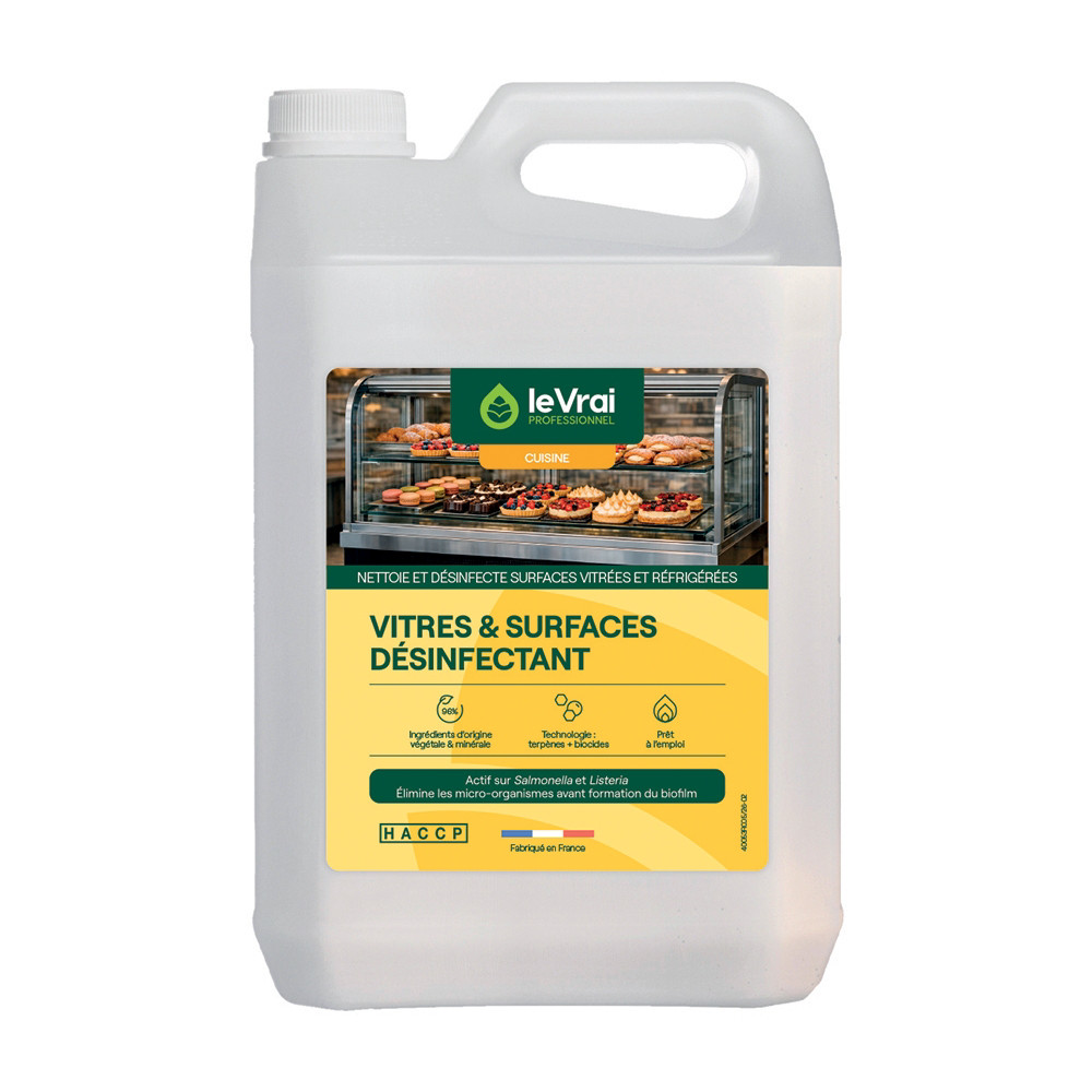 Nettoyant désinfectant vitres et surfaces HACCP Le Vrai VSD 5 L
