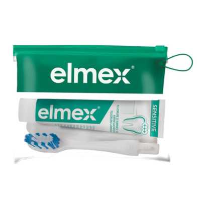 Kit dentaire de voyage Sensitive Elmex, brosse à dents + dentifrice 20 ml