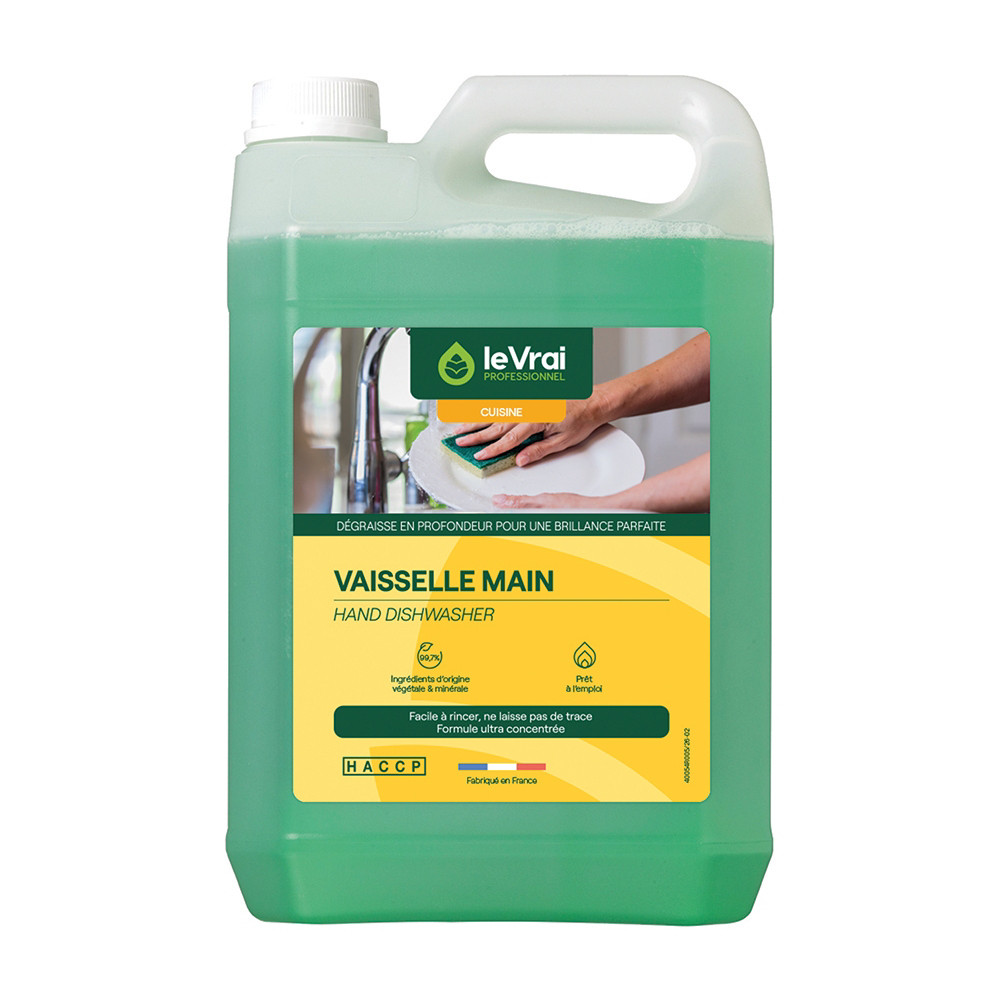 Liquide vaisselle ultra dégraissant HACCP Le Vrai 5 L