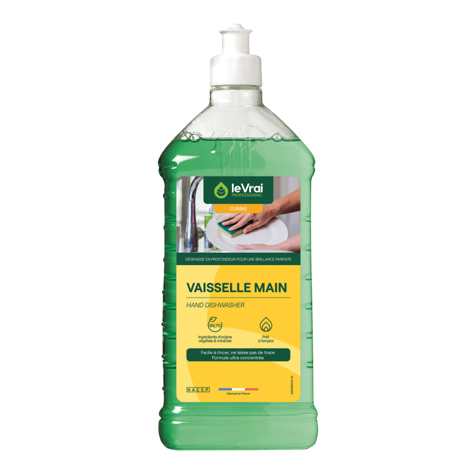 Liquide vaisselle ultra-dégraissant HACCP Le Vrai 1 L