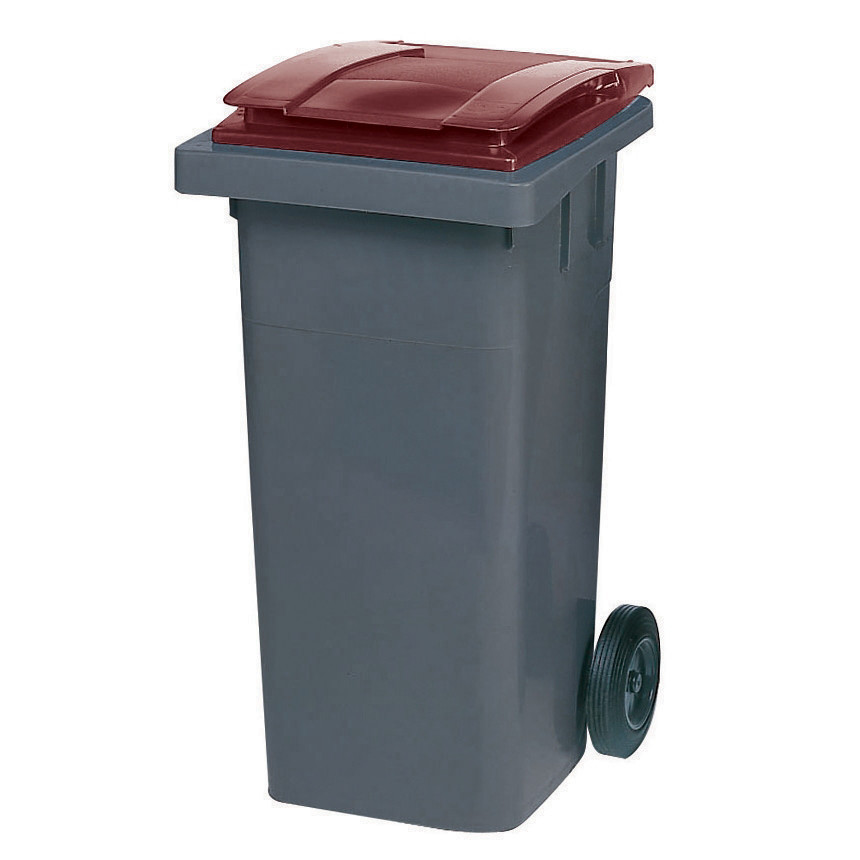 SULO Conteneur 2 roues prise frontale 120 L gris / rouge