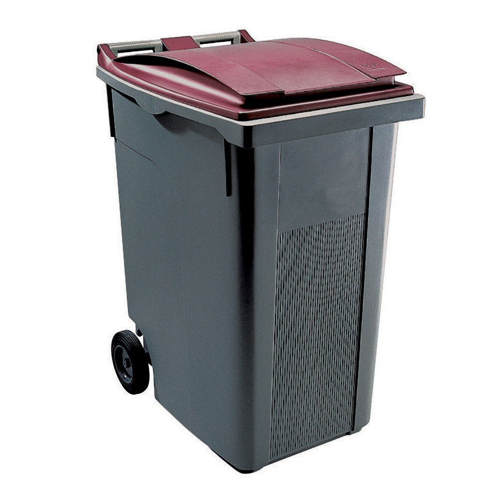 SULO Conteneur 2 roues SULO prise frontale 360 L gris/ rouge