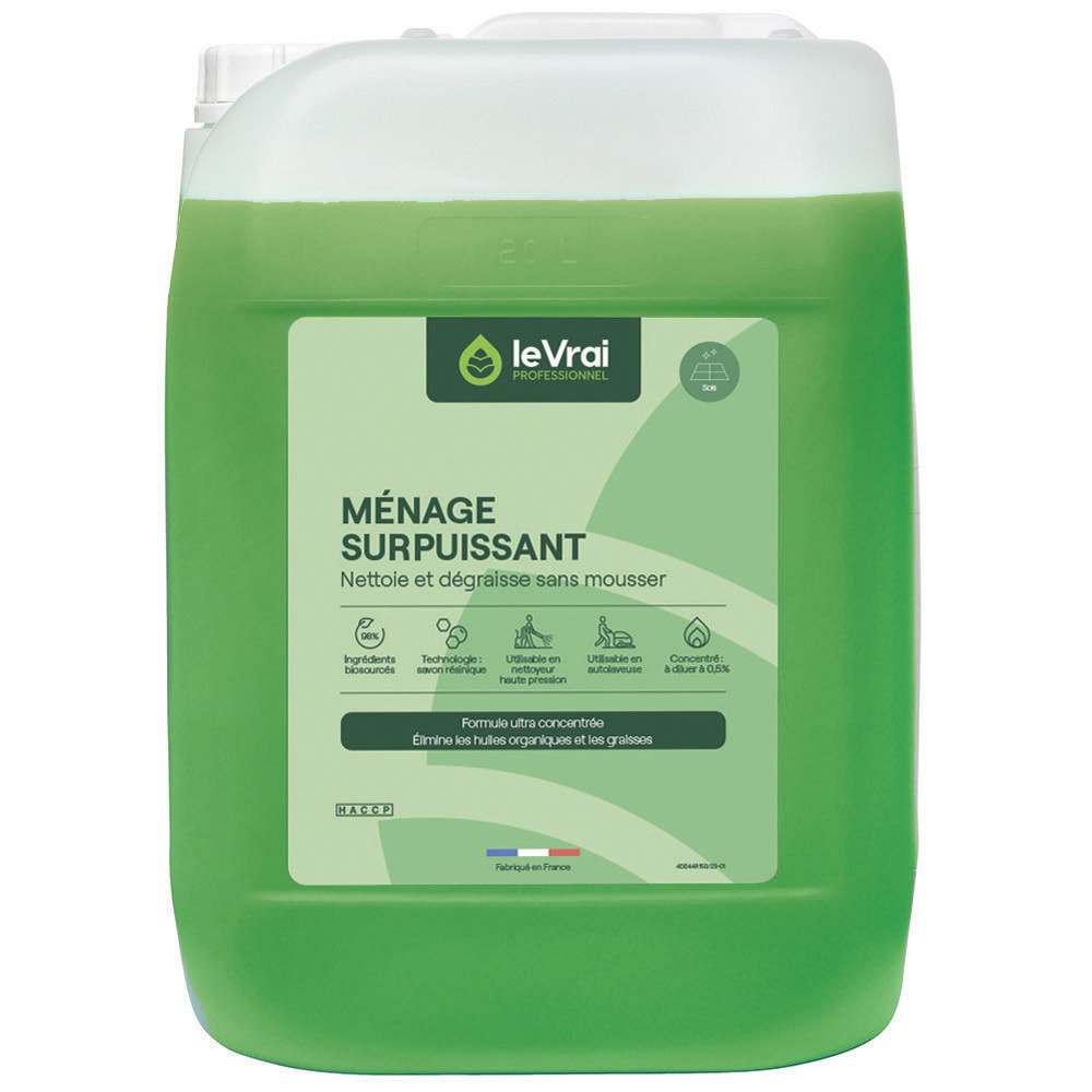 Nettoyant multi-usages parfumé HACCP ultraconcentré Le Vrai 20 L