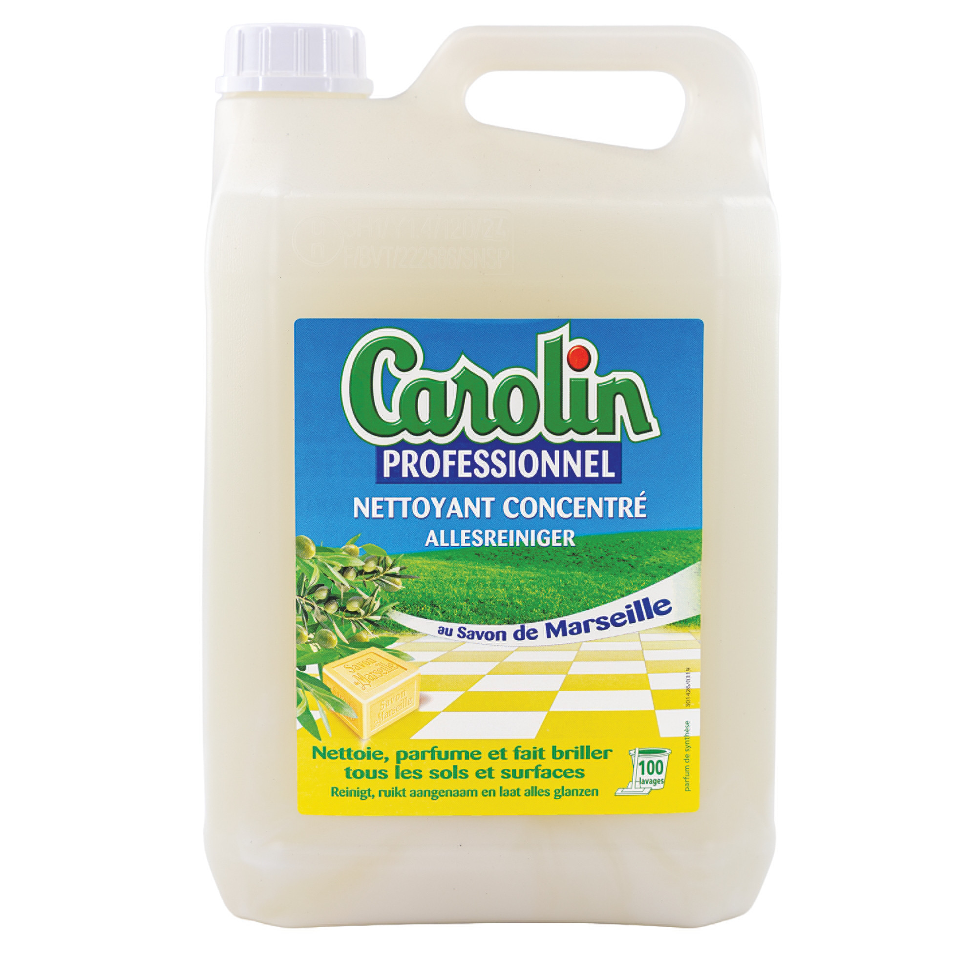 Nettoyant multi-usages Carolin Professionnel au savon de Marseille 5 L