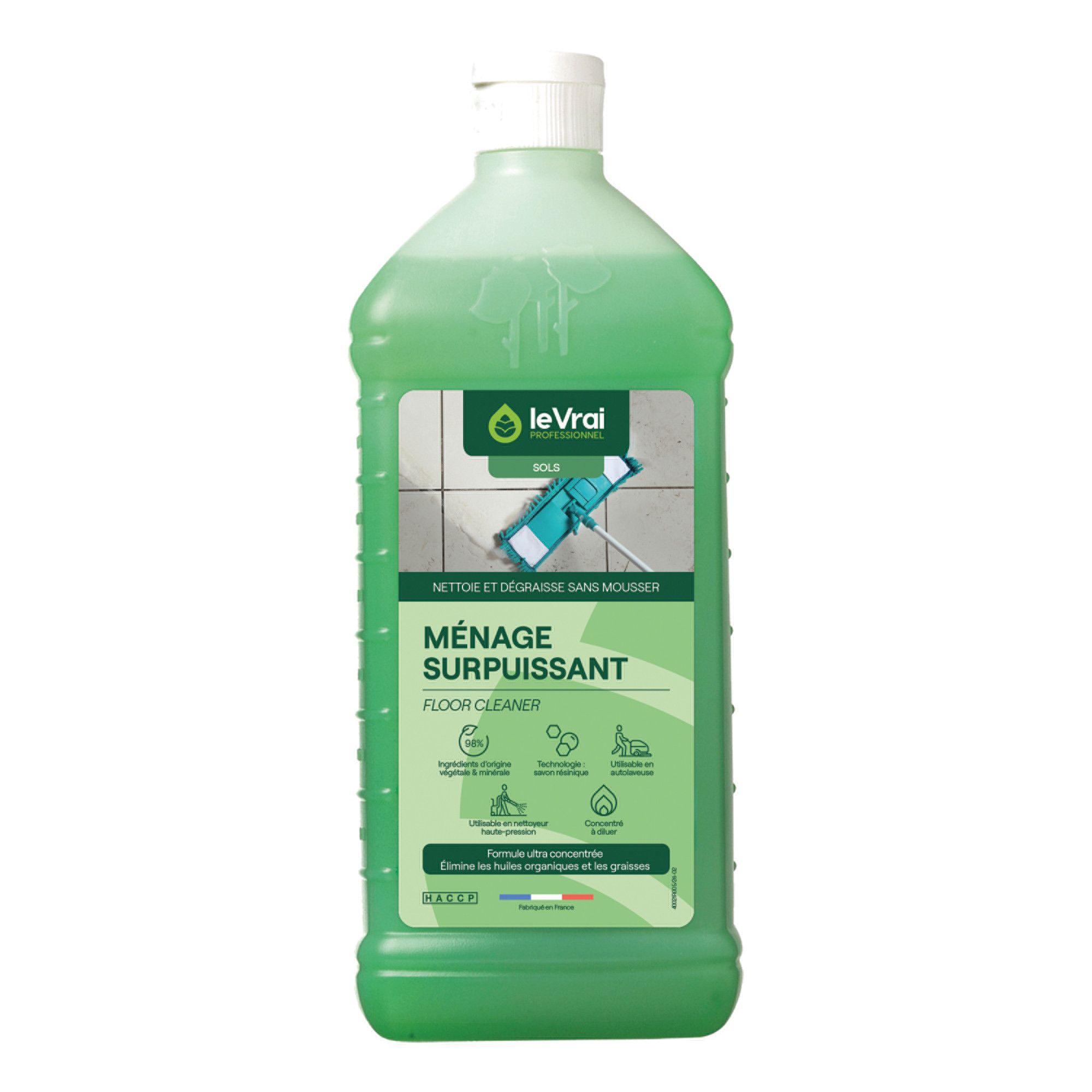 Nettoyant multi-usages parfumé HACCP ultraconcentré Le Vrai 1 L