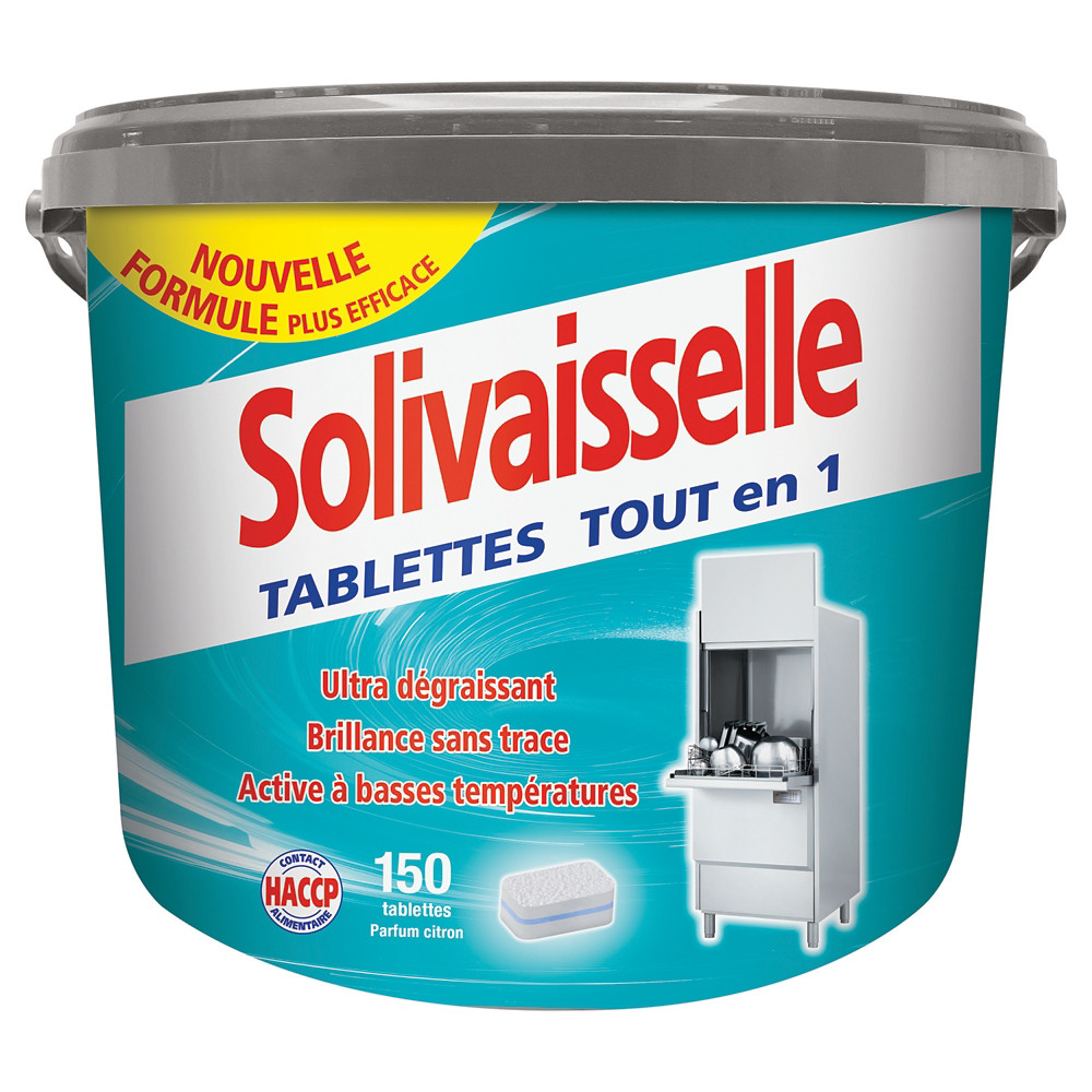 SOLIPRO Tablettes lave-vaisselle cycle court Solivaisselle tout en 1, seau de 150