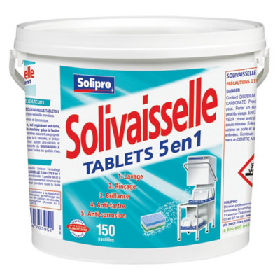 Tablettes lave-vaisselle cycle court Solivaisselle tout en 1 seau 150