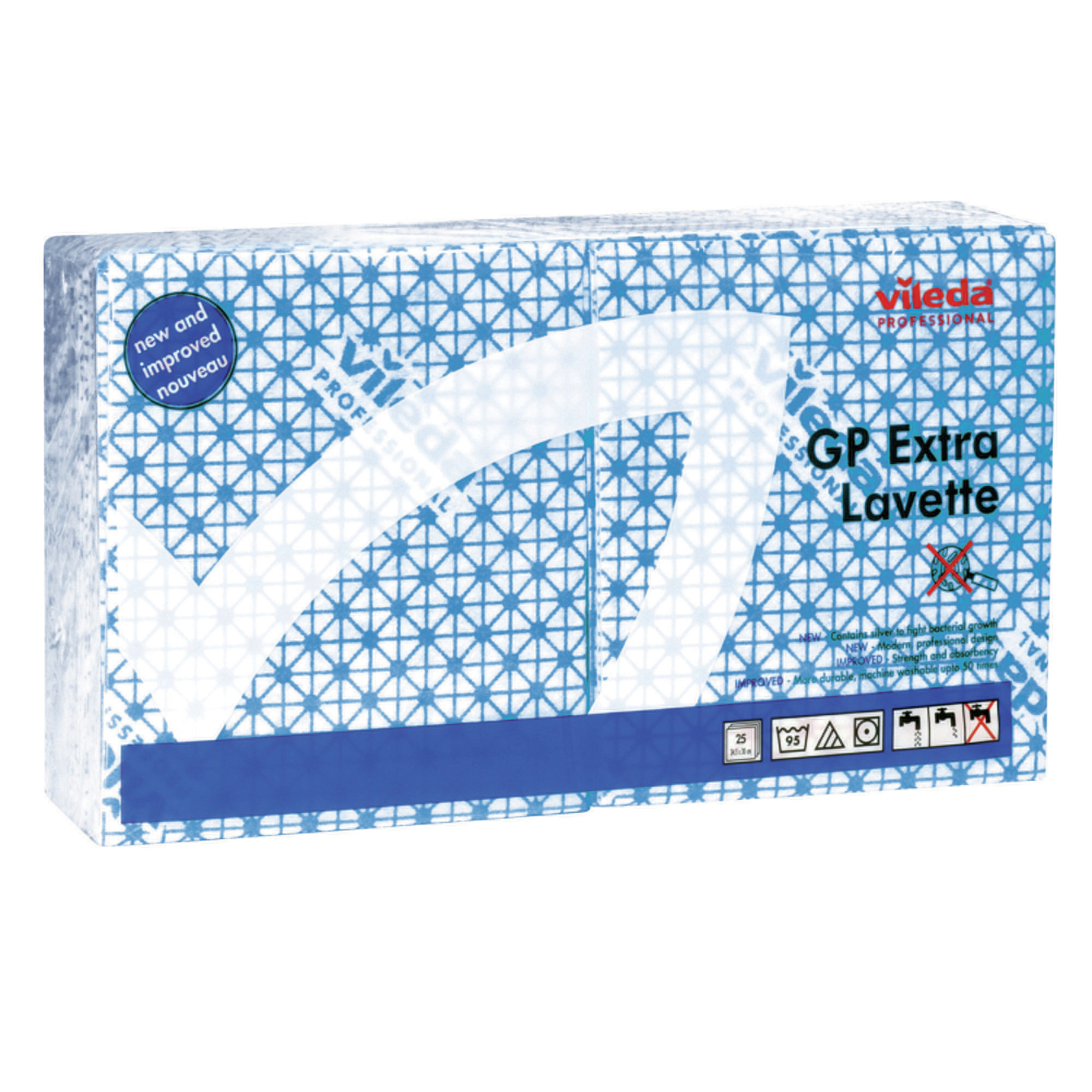 25 lavettes non tissées GP extra Vileda bleu