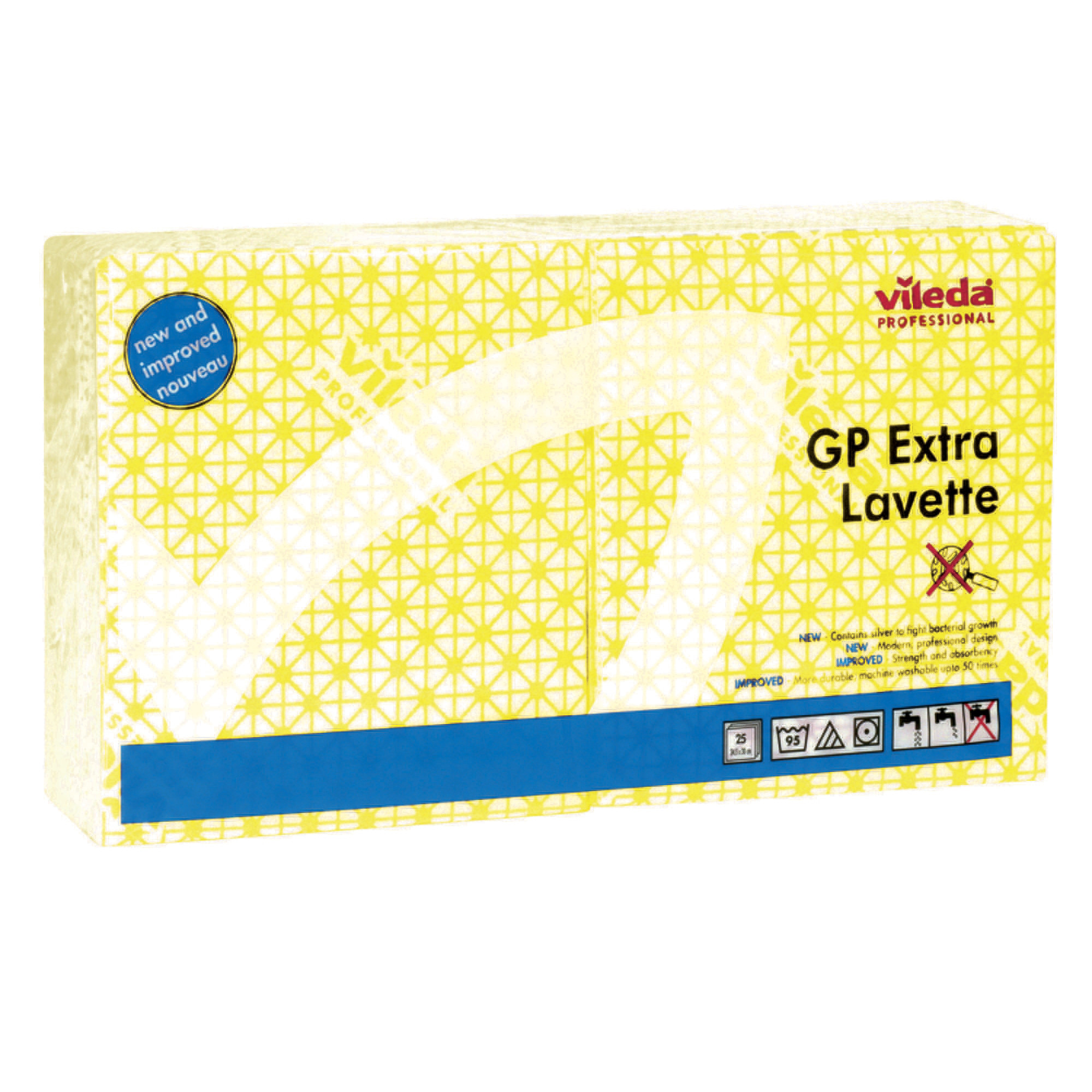 25 lavettes non tissées GP extra Vileda jaune