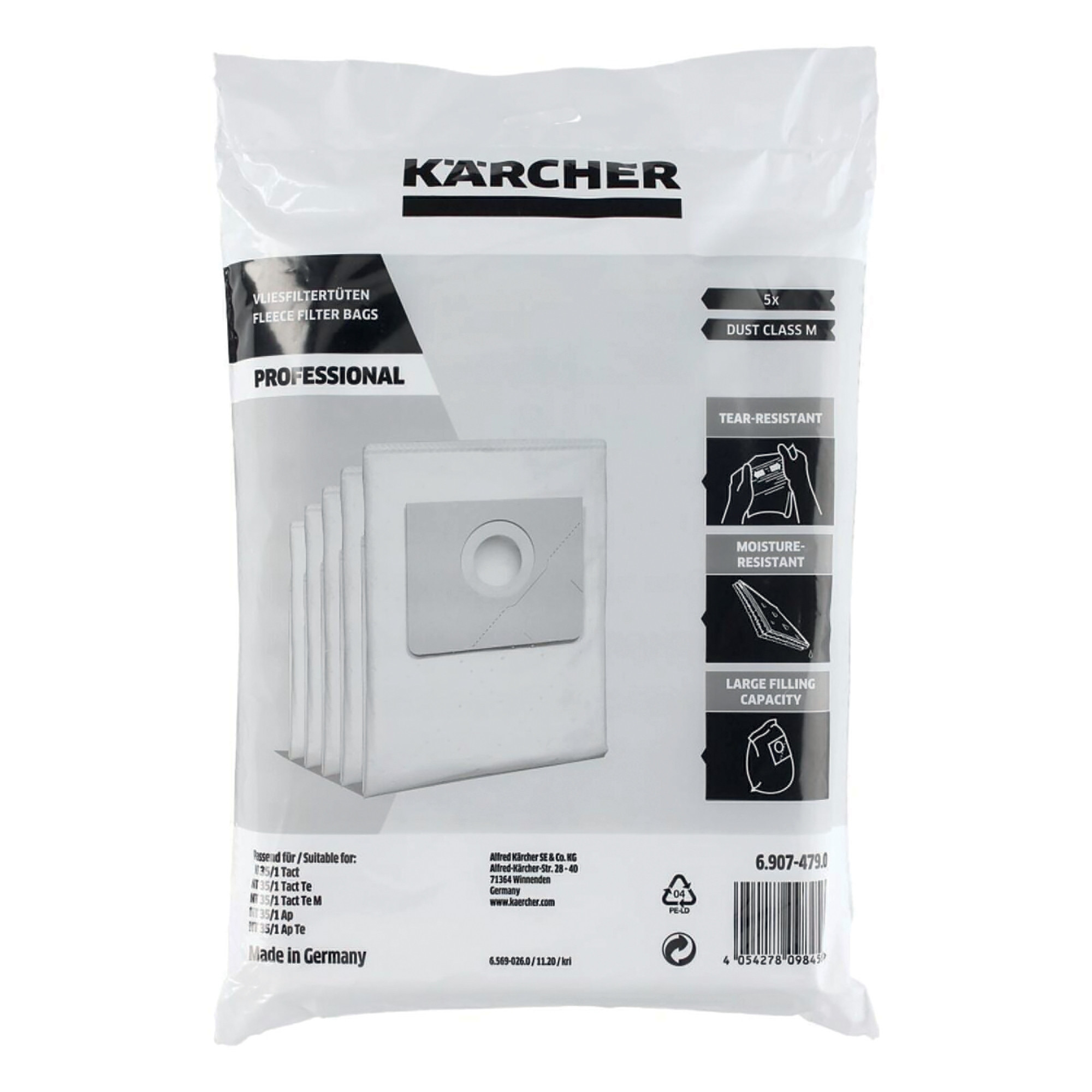KARCHER Sacs aspirateur papier Kärcher 35 L, lot de 5